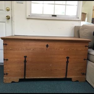 Beautiful Antique Trunk, French Country Pine
